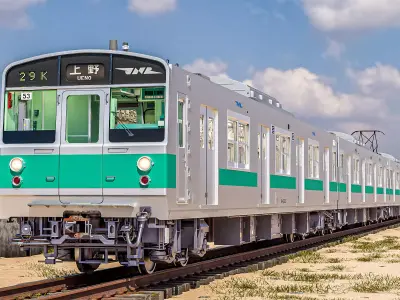 Rigged Japanese Train Joban Line JNR JR 203 3D model