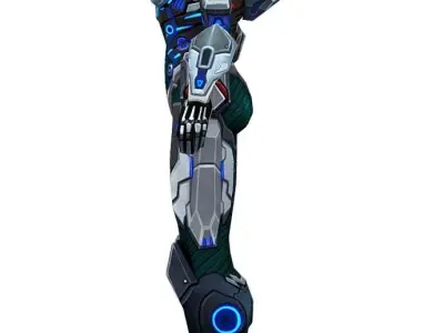 Low Poly Woman Cyborg Trooper Low-poly 3D model