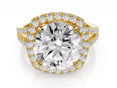 Engagement ring Rina 3ct 3D print model