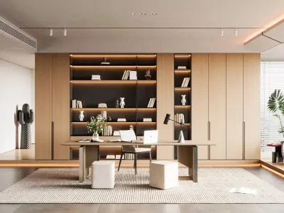 3D model of home study and office 3D model