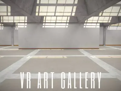 VR Art Gallery Low-poly 3D model