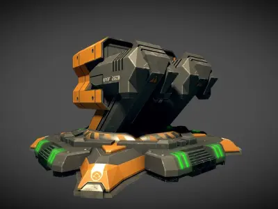 Missile Turret Low-poly 3D model