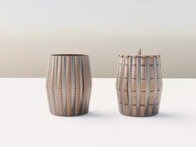 Wooden Barrels Pack - Open and Closed - Game Ready Low-poly 3D model