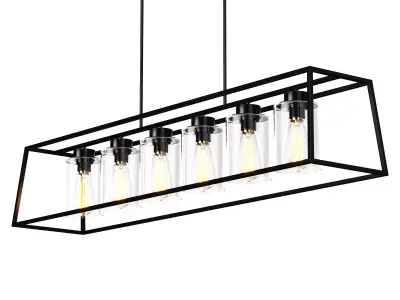 Rectangle Chandelier Low-poly 3D model