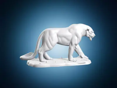 Panther Wild Cat Statue 3D print model