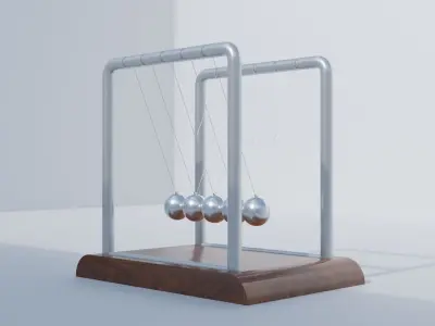 Swinging Balls Newtons Cradle Style Detailed  Free low-poly 3D model