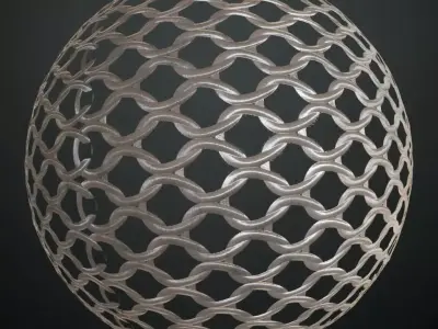 Silver Metal Weave Transparent PBR Seamless Texture