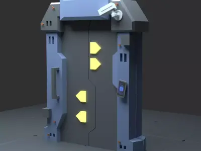 Sci-fi door Free 3D model purchase