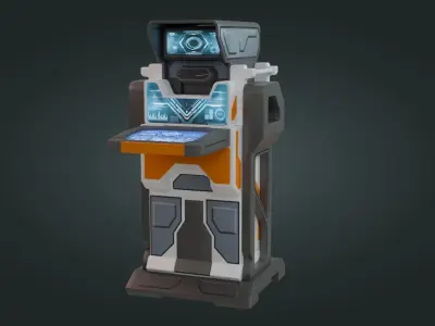 Sci-Fi Computer - Game Ready - PBR Low-poly 3D model 2