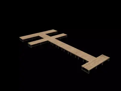 River Pier Pontoon 3D model