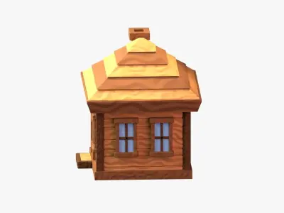 Wooden Cabin 3D Illustration 3D model