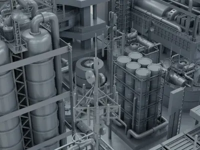 Sci-Fi Industrial Base 3D model