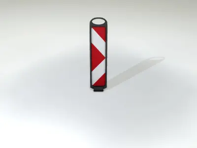 Yellow guide barrier 8 pointing right 628-21 Low-poly 3D model