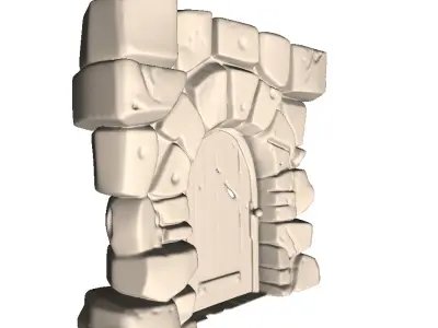 Medieval Stone Door 5 3D print model