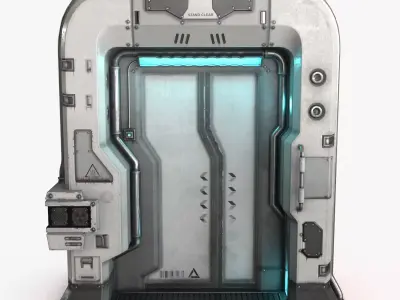 Sci-Fi Door v4 Low-poly 3D model