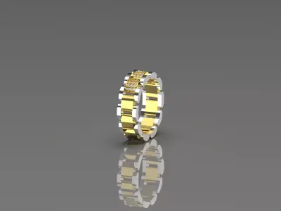 Men rolex STL 3D jewelry gold ring model ror0037 3D print model