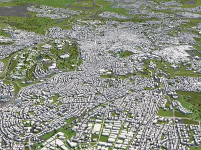 Jerusalem Israel 50x50km 3D City Map 3D model