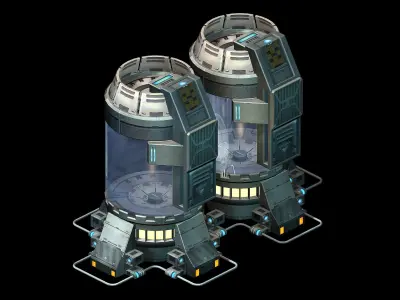 Future World - Ground Chemical Container 05 3D model