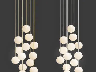 Pendan collection pendant light with four balls hanging from it 3D model