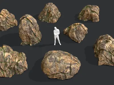 Sandstone Rocks 02 Low-poly 3D model