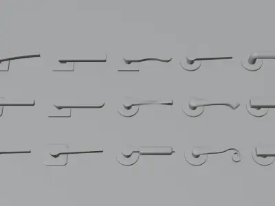 Door Handles Collection 3D models Free 3D model