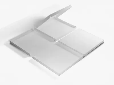 10-inch Pizza Boxes White Paper Mockup 3D Model Pack