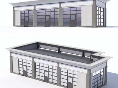 set of public buildings 3D Model Pack