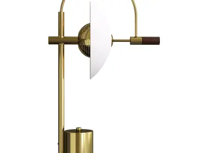 Pasargad Home Scion Modern Round Metal Base Table Lamp Low-poly 3D model