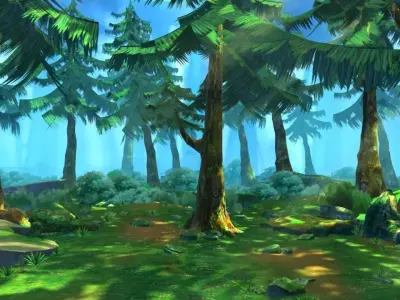 Cartoon Forest Scene 02 3D model