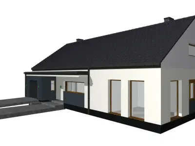 modern house with tiles for 3d rendering or for game model 3D model
