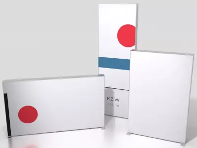 LED Lightbox Display Stand Pack  Exhibition 3D Models 3D model