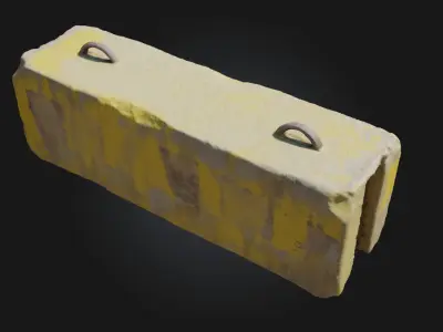 Concrete Barrier Block  Rugged Urban Protection 3D model