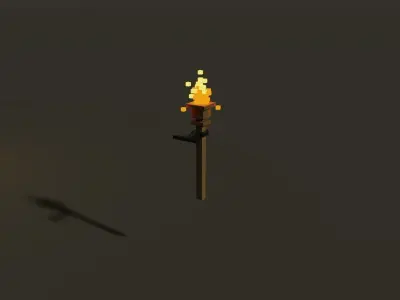 Voxel Medieval Lightning  Low-poly 3D model