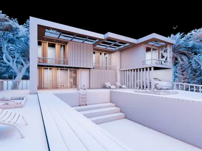CONTEMPORARY VILLA COELOGYNE ASPERATA 3D model