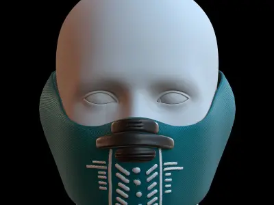 Gas mask helmet 3d model scifi Low-poly  Low-poly 3D model 131