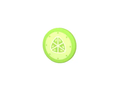 Cartoon Honeydew Slice v1 001 Low-poly 3D model
