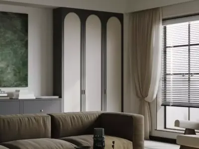 Vintage Style Living Room Dining Room 3D Model 3D model