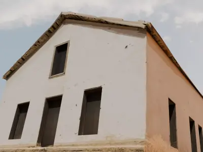 Small village abandoned house Free low-poly 3D model