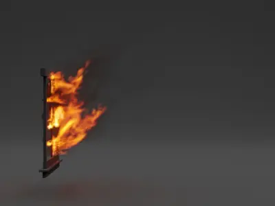 Burning window vdb 3D model