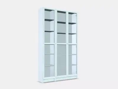 BILLY - OXBERG Bookcase with glass-doors Low-poly 3D model