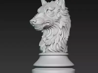 Craftsmanship on the Board This unique wolf piece commands Free 3D print model
