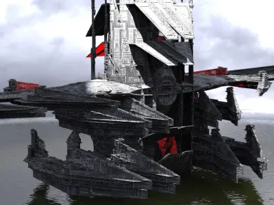 Sci-Fi Drake interceptor Ship 4  3D model