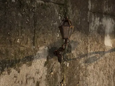 Rusted lamp 3D model - Mid Poly Low-poly 3D model