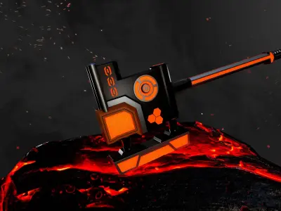 Future Sci-Fi Hammer Low-poly 3D model Low-poly 3D model