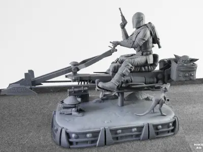 The Mandalorian Diorama 1-6 Scale -  3D print model