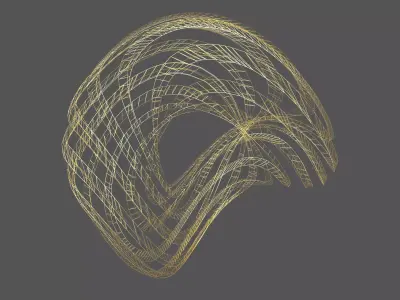 Abstract Ring Sphere v2 001 Low-poly 3D model