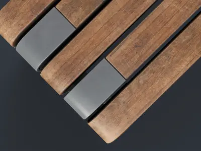 Modern Outdoor Bench 21 PBR Game Ready Low-poly 3D model