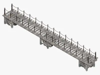 Wooden Bridge 3D model
