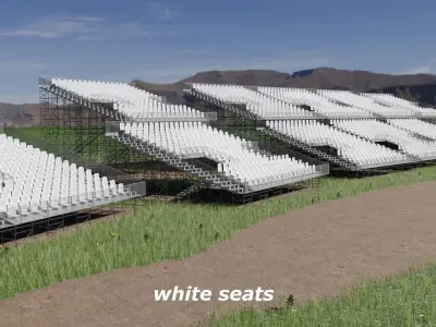 Modular Game Ready Grandstand V2 Low-poly 3D model