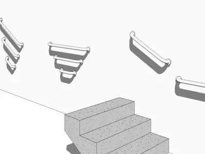 Revit Grap Bar Towel Rail Wall Based Family 3D model